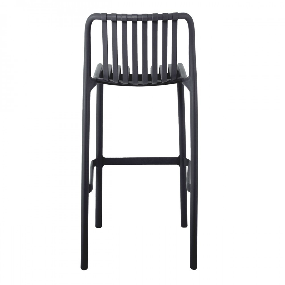 Moda Σκαμπό Bar Στοιβαζόμενη Pp - Uv Ανθρακί 45x49x75/101cm