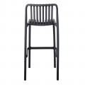 Moda Σκαμπό Bar Στοιβαζόμενη Pp - Uv Ανθρακί 45x49x75/101cm