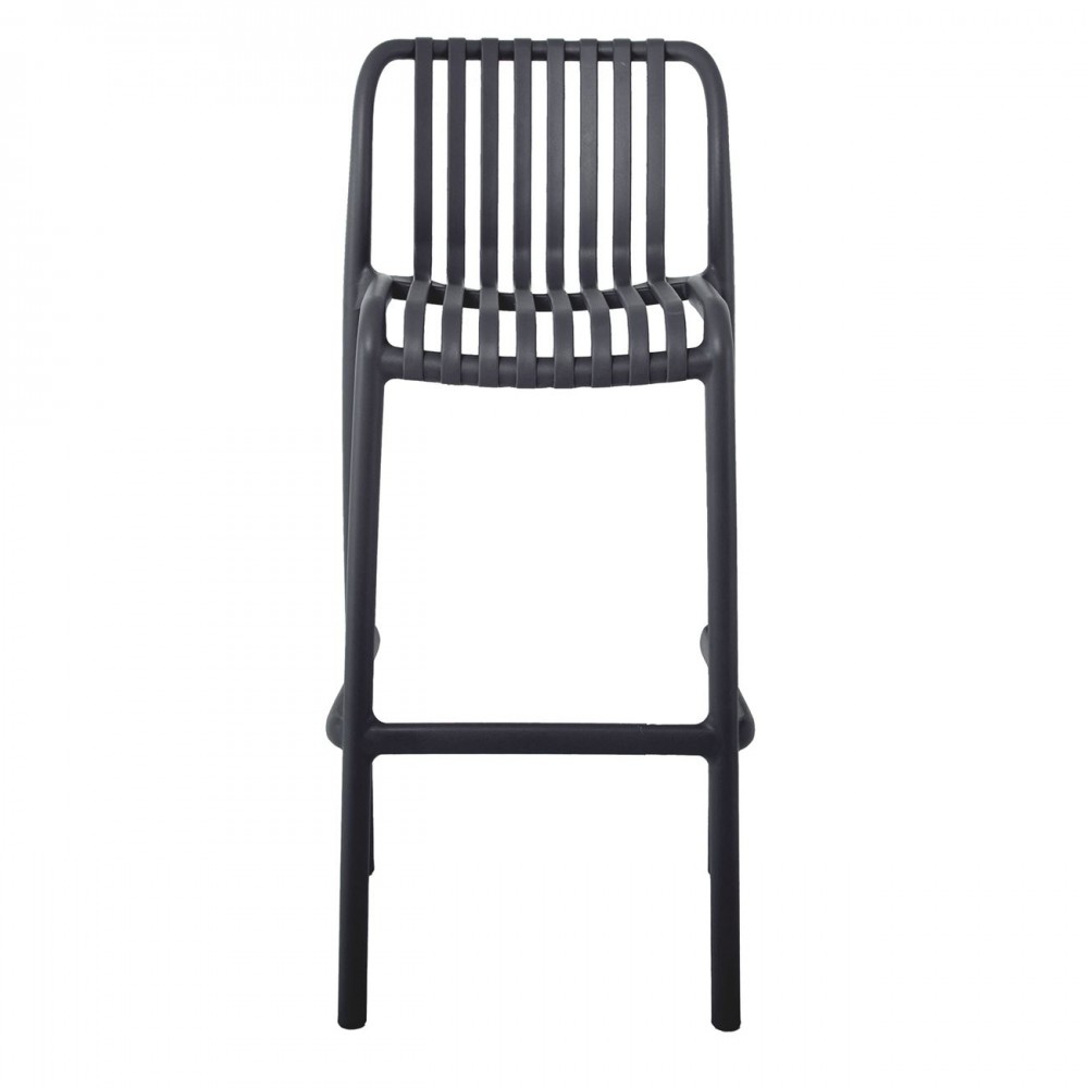 Moda Σκαμπό Bar Στοιβαζόμενη Pp - Uv Ανθρακί 45x49x75/101cm