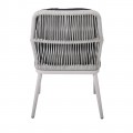 Alley Πολυθρόνα Τραπεζαρίας Κήπου Alu, Rope Grey 6Mm, Μαξιλάρια Ανθρακί