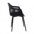 Louise Πολυθρόνα Μέταλλο Βαφή Μαύρο, Pp-Uv Μαύρο (Εκτός Συσκευασίας)