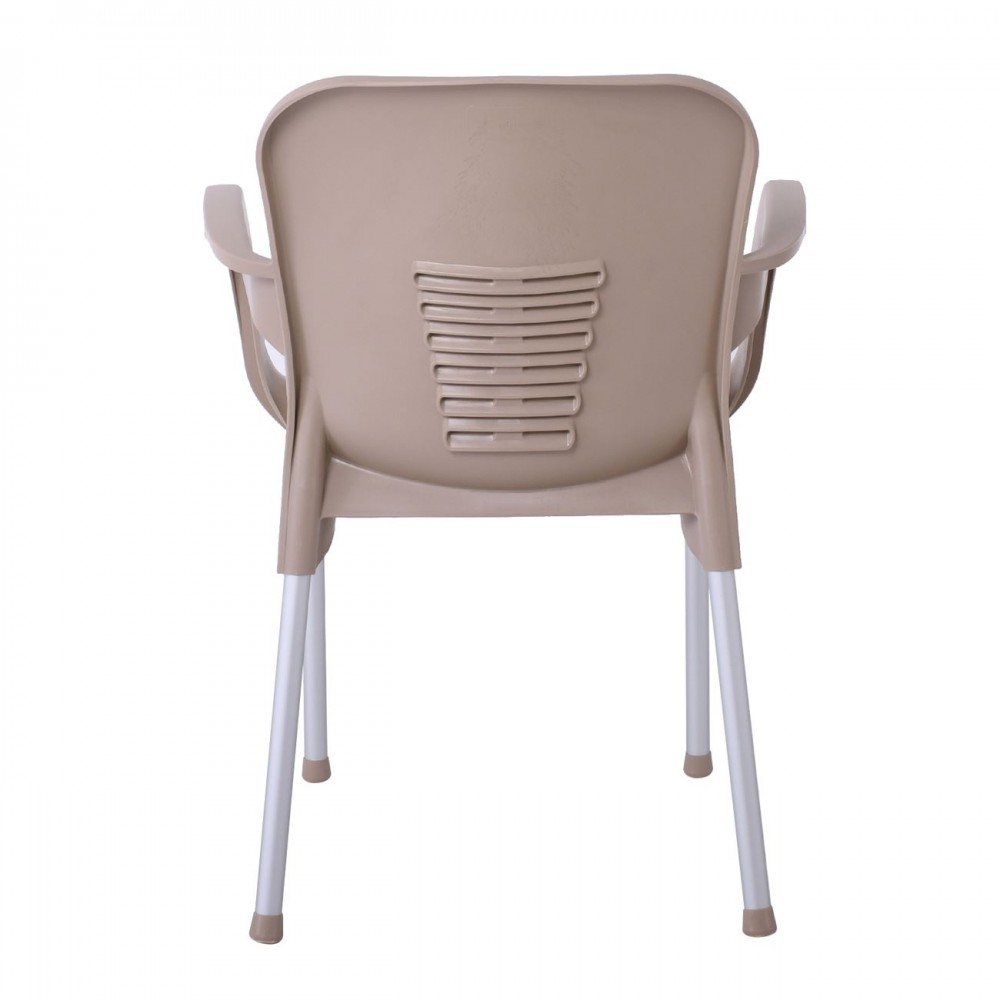 Lara-Ii Πολυθρόνα Dining Στοιβαζόμενη, Alu Silver, Pp Tortora
