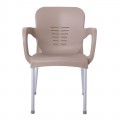Lara-Ii Πολυθρόνα Dining Στοιβαζόμενη, Alu Silver, Pp Tortora