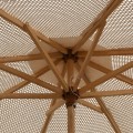 Ομπρελα Ξύλινη Φ200Cm, Πλεκτό Μακραμέ Μπεζ