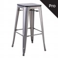Relix Wood Σκαμπό Bar-Pro, Απόχρωση Metal Με Διακοσμητική Σκουριά, Απόχρωση Ξύλου Μαύρο