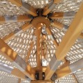 Ομπρελα Ξύλινη Φ250Cm, Πλεκτό Μακραμέ Μπεζ