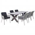 Alley Set Τραπεζαρία Κήπου Alu & Rope Grey-Μαξιλ.ανθρακί: Τραπέζι 180X94 + 6 Πολυθρόνες