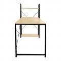 Γραφειο Η/Υ Με 4 Ράφια Μέταλλο Βαφή Μαύρο, Melamine Beech