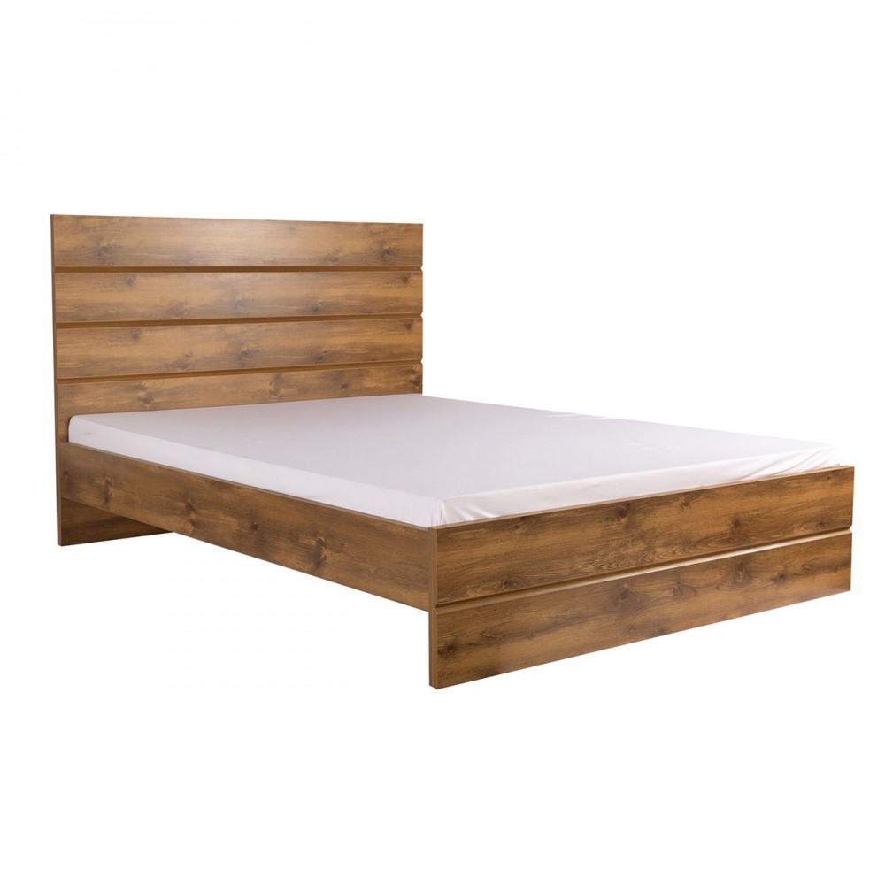 Borneo Κρεβάτι Διπλό, Για Στρώμα 160X200Cm, Απόχρωση Καρυδί