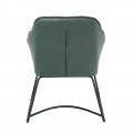Polly Πολυθρόνα Μέταλλο Βαφή Μαύρο, Ύφασμα Suede Olive Green