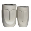 Flower Pot-Totem Set 2 Τεμαχίων, Cement Απόχρωση Sand Brown