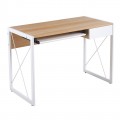 Unit Γραφείο Η/Υ, Μέταλλο Βαφή Άσπρο, Melamine Απόχρωση Sonoma