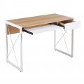 Unit Γραφείο Η/Υ, Μέταλλο Βαφή Άσπρο, Melamine Απόχρωση Sonoma