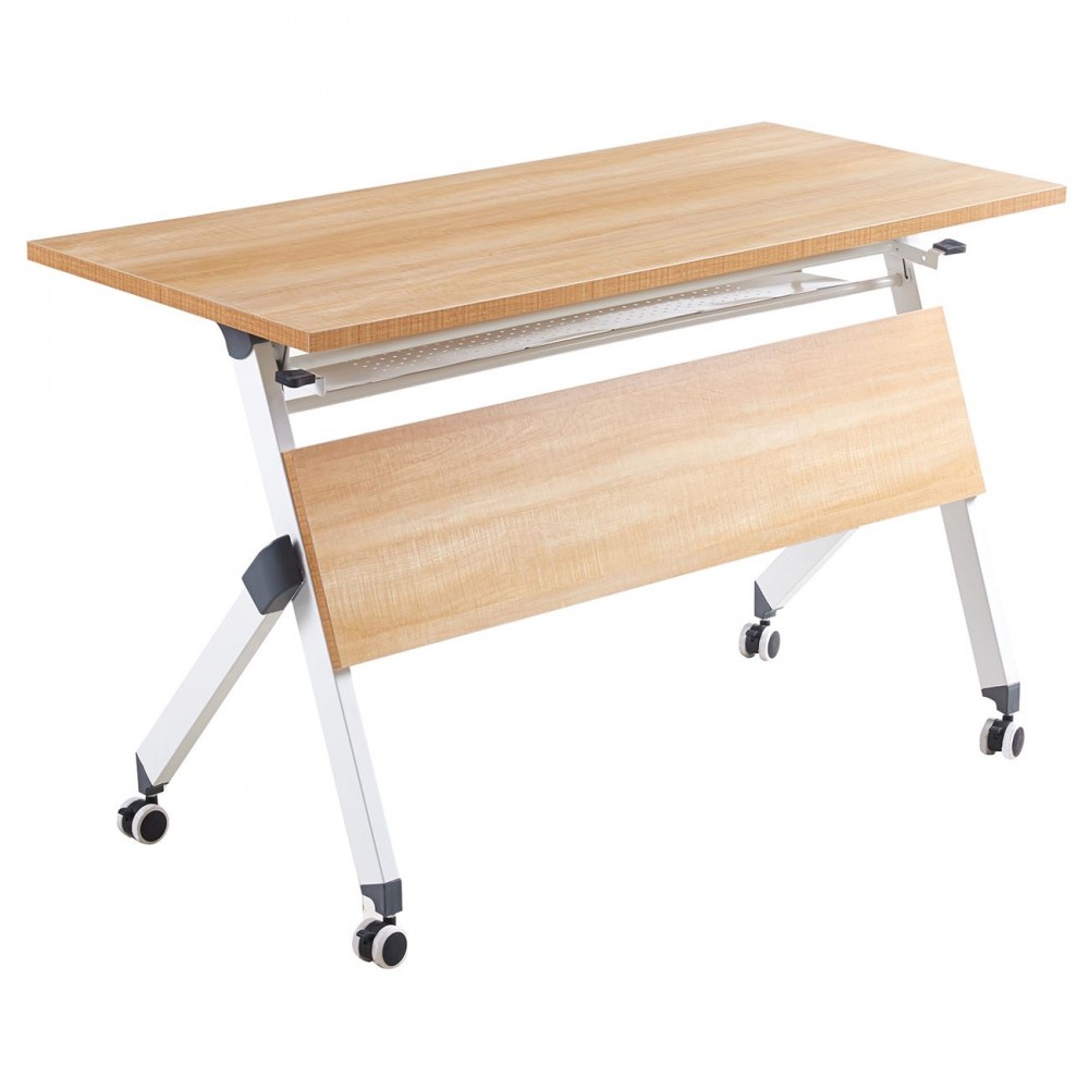 Unit Γραφείο Η/Υ, Μέταλλο Βαφή Άσπρο, Melamine Απόχρωση Sonoma
