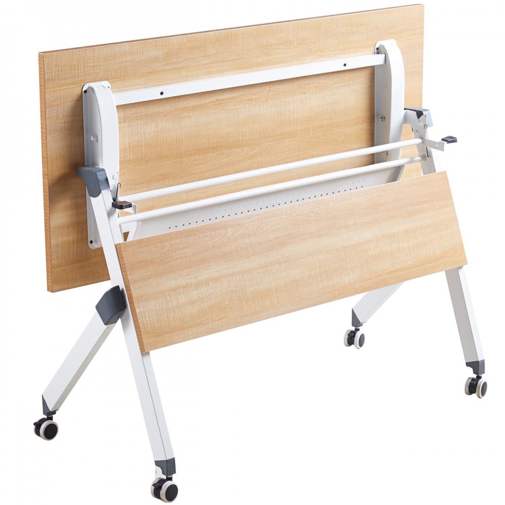 Unit Γραφείο Η/Υ, Μέταλλο Βαφή Άσπρο, Melamine Απόχρωση Sonoma