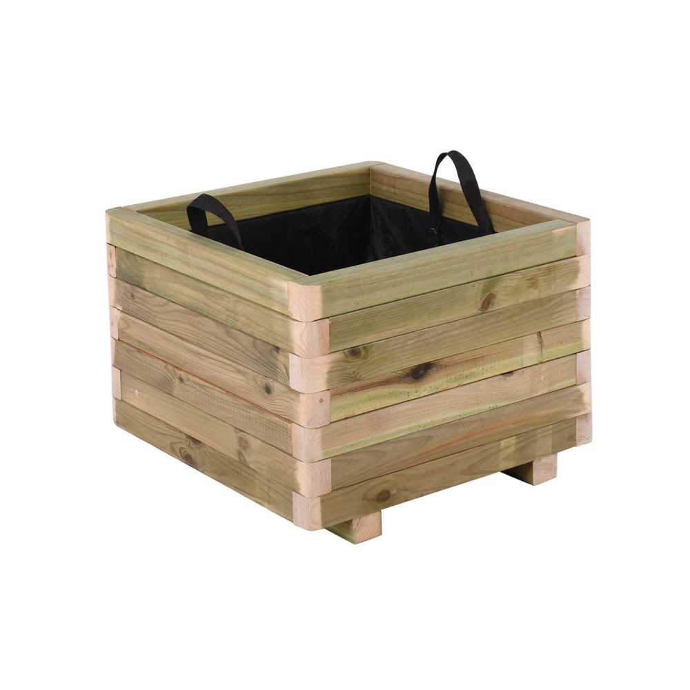 Flower Pot Wood Γλάστρα, Εμποτισμού Pine, Απόχρωση Φυσικό, 50X50X36Cm