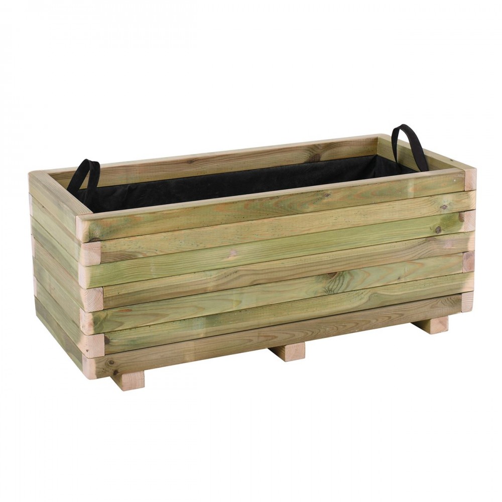 Flower Pot Wood Ζαρντινιέρα, Εμποτισμού Pine, Απόχρωση Φυσικό, 90X40X36Cm