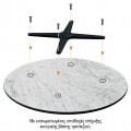 Hpl (High Pressure Laminated) Επιφάνεια Τραπεζιού Απόχρωση Black Marble, Εξωτερικού Χώρου