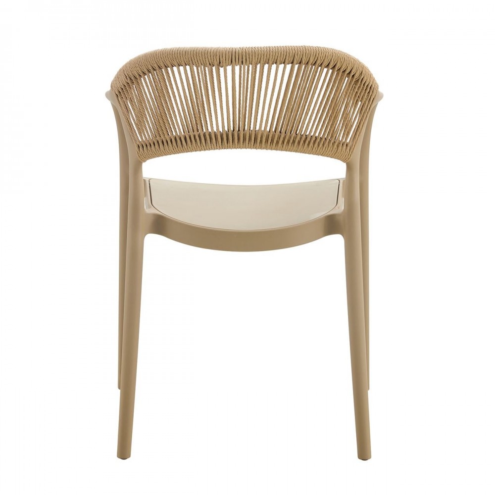 Donna Πολυθρόνα Στοιβαζόμενη, Pp-Uv Tortora, Rope Wicker Φυσικό