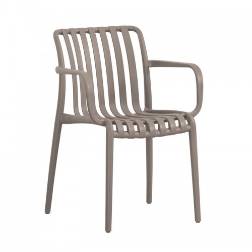 Moda-H Πολυθρόνα Στοιβαζόμενη, Pp - Uv Protection Απόχρωση Mocha 54x57x80cm