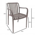 Moda-H Πολυθρόνα Στοιβαζόμενη, Pp - Uv Protection Απόχρωση Mocha 54x57x80cm