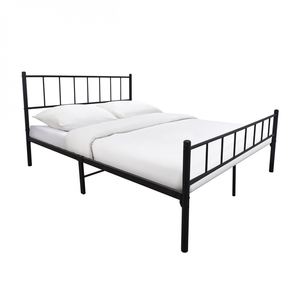 Tivo Κρεβάτι Διπλό, Για Στρώμα 150X200Cm, Μέταλλο Βαφή Μαύρο