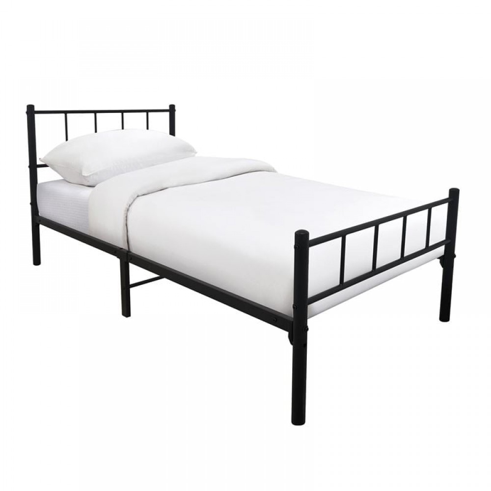 Tivo Κρεβάτι Μονό, Για Στρώμα 90X190Cm, Μέταλλο Βαφή Μαύρο
