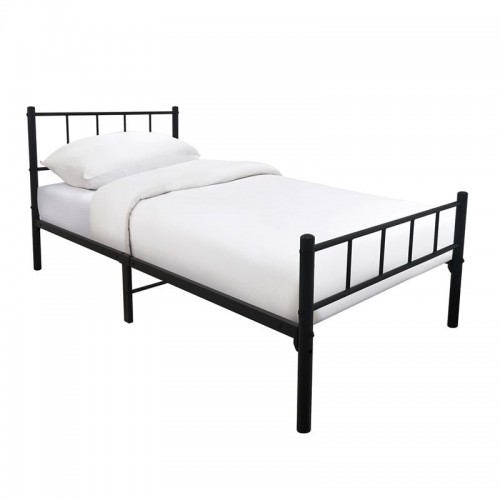 Tivo Κρεβάτι Μονό, Για Στρώμα 90X190Cm, Μέταλλο Βαφή Μαύρο