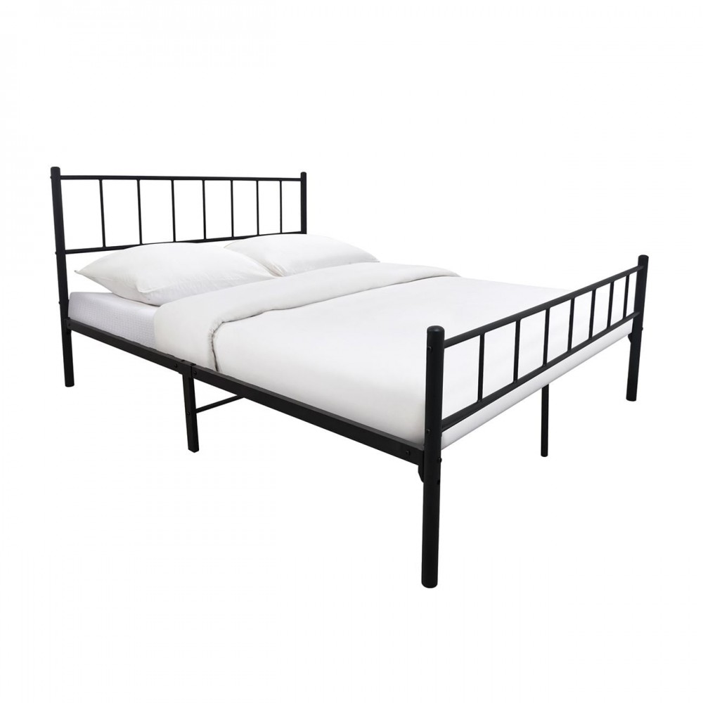 Tivo Κρεβάτι Διπλό, Για Στρώμα 160X200Cm, Μέταλλο Βαφή Μαύρο