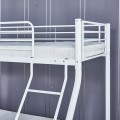 Double Κρεβάτι Κουκέτα Μέταλλο Βαφή Άσπρο, Για Στρώματα 140X190+90X190Cm