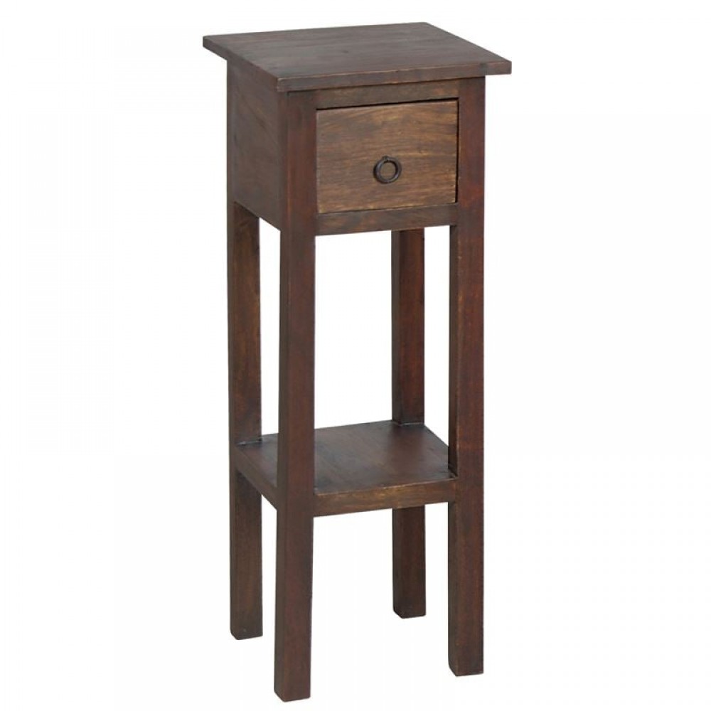 Classic Stand - Τραπεζάκι Βοηθητικό H.65Cm - 1 Συρτάρι, Ξύλο Sheesham Καρυδί