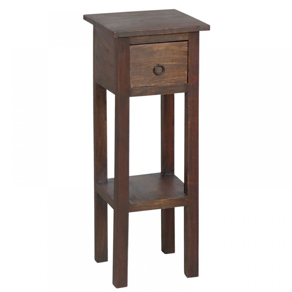 Classic Stand - Τραπεζάκι Βοηθητικό H.65Cm - 1 Συρτάρι, Ξύλο Sheesham Καρυδί