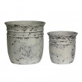 Flower Pot-15 Set 2 Τεμαχίων, Cement Απόχρωση Antique White