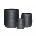 Flower Pot-16 Set 3 Τεμαχίων, Cement Απόχρωση Anthracite