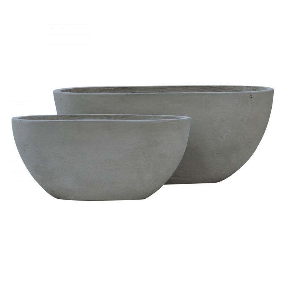 Flower Pot-4  Set 2 Τεμαχίων Cement Grey