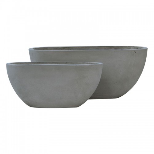 Flower Pot-4  Set 2 Τεμαχίων Cement Grey