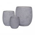 Flower Pot-8  Set 3 Τεμαχίων, Απόχρωση Light Grey Wash