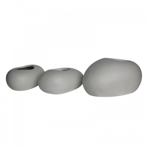 Flower Pot-Rock Set 3 Τεμαχίων, Cement Απόχρωση White