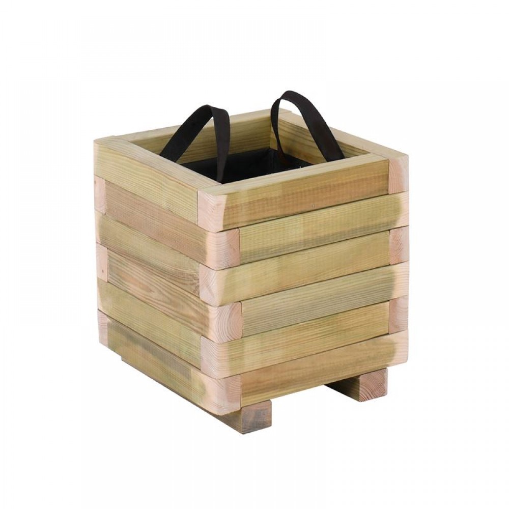 Flower Pot Wood Γλάστρα, Εμποτισμού Pine, Απόχρωση Φυσικό, 40X40X36Cm