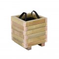 Flower Pot Wood Γλάστρα, Εμποτισμού Pine, Απόχρωση Φυσικό, 40X40X36Cm