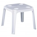 Freddo Τραπεζάκι 44X44X38Cm Πλαστ.άσπρο (Ποτηροθήκες+Ομπρελοθήκη)