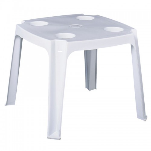 Freddo Τραπεζάκι 44X44X38Cm Πλαστ.άσπρο (Ποτηροθήκες+Ομπρελοθήκη)