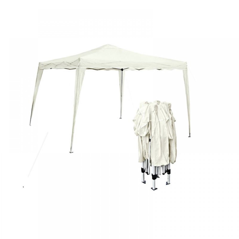 Gazebo Πτυσ/νο 3X3M Μεταλλικό Άσπρο/ύφασμα Άσπρο