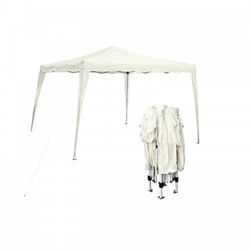 Gazebo Πτυσ/νο 3X3M Μεταλλικό Άσπρο/ύφασμα Άσπρο