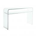 Κονσόλα GLASSER CLEAR γυάλινη με ράφι 
