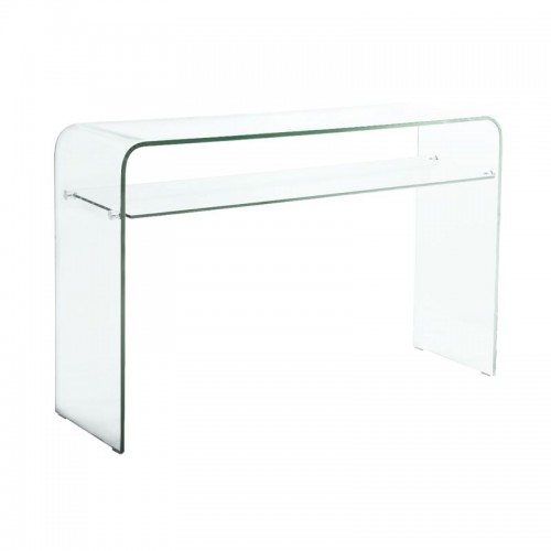 Κονσόλα GLASSER CLEAR γυάλινη με ράφι 