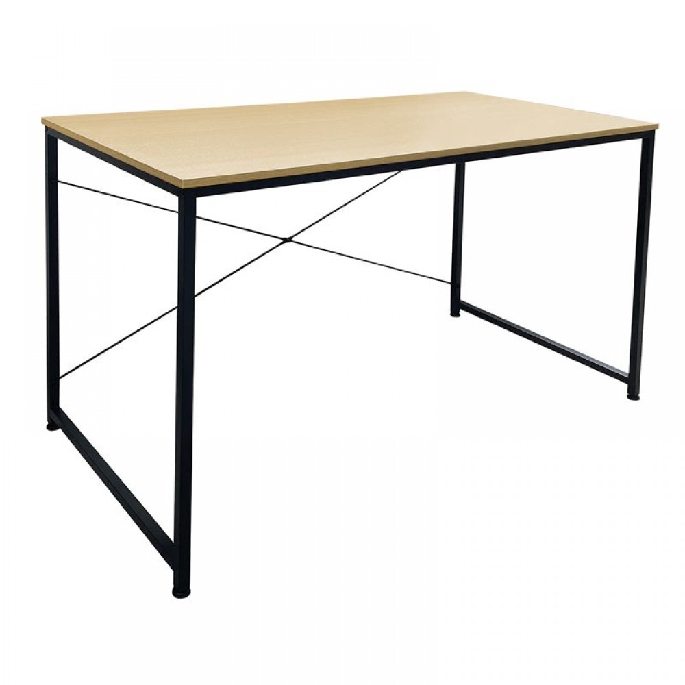 Γραφειο Η/Υ Μέταλλο Βαφή Μαύρο, Melamine Beech
