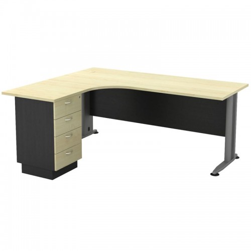 Γραφείο Superior Compact -Αρ- 180X70/150X60Cm Dg/beech