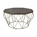 Grid Τραπ.σαλονιού Οκτάγωνο (Φ.87Cm)  Μεταλ.χρυσό/γυαλί