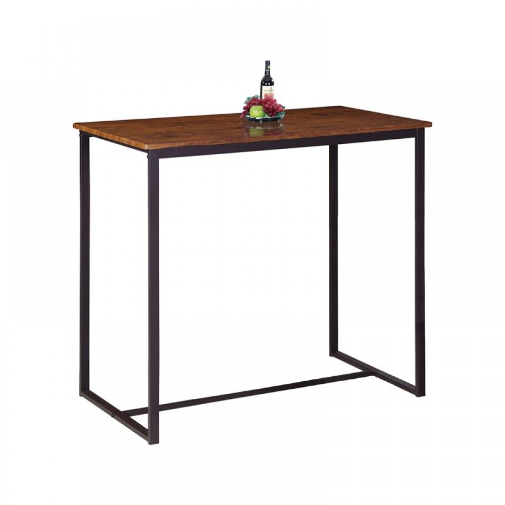 Henry Τραπέζι Bar 100X60Cm Μεταλ.σκ.καφέ/καρυδί